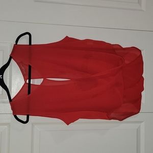 Akira Chicago red label tank size large crossover fabric in front and back